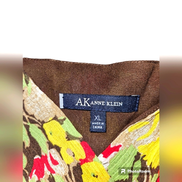 Anne Klein Floral & Brown Camisole Blouse Size XL - Picture 2 of 5